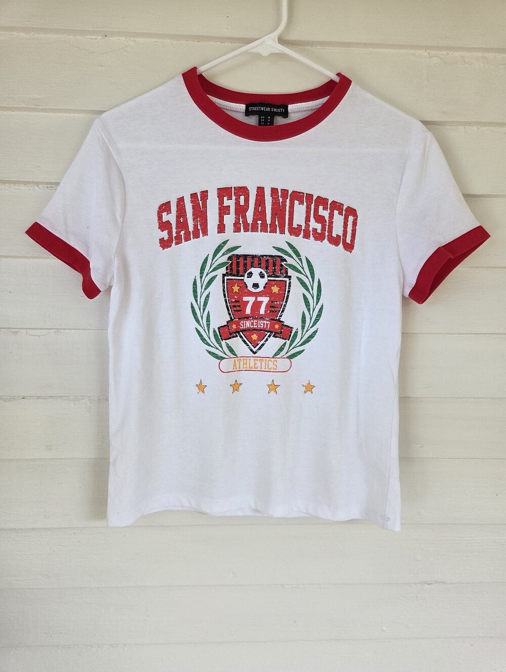 Streetwise Society San Francisco Red-Trim Ringer Shirt Size M